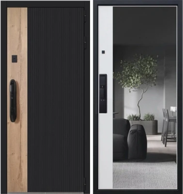 Дверь Конструктор» с зеркалом и  биометрическим замком Smart lock DZ 888